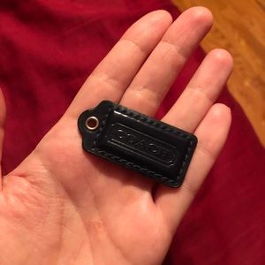 COACH Hangtag or Keychain, Leather, Dark Navy Blue